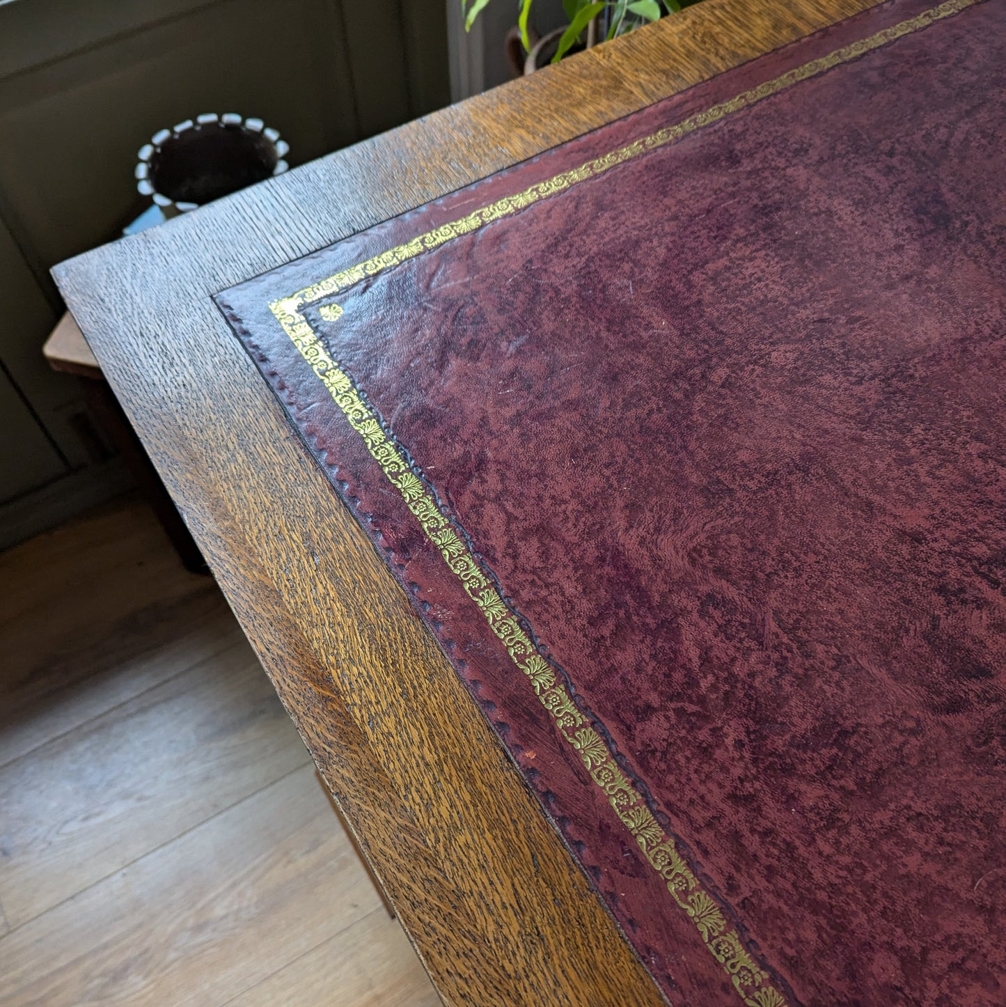 Antique Oak Twin Pedestal Desk