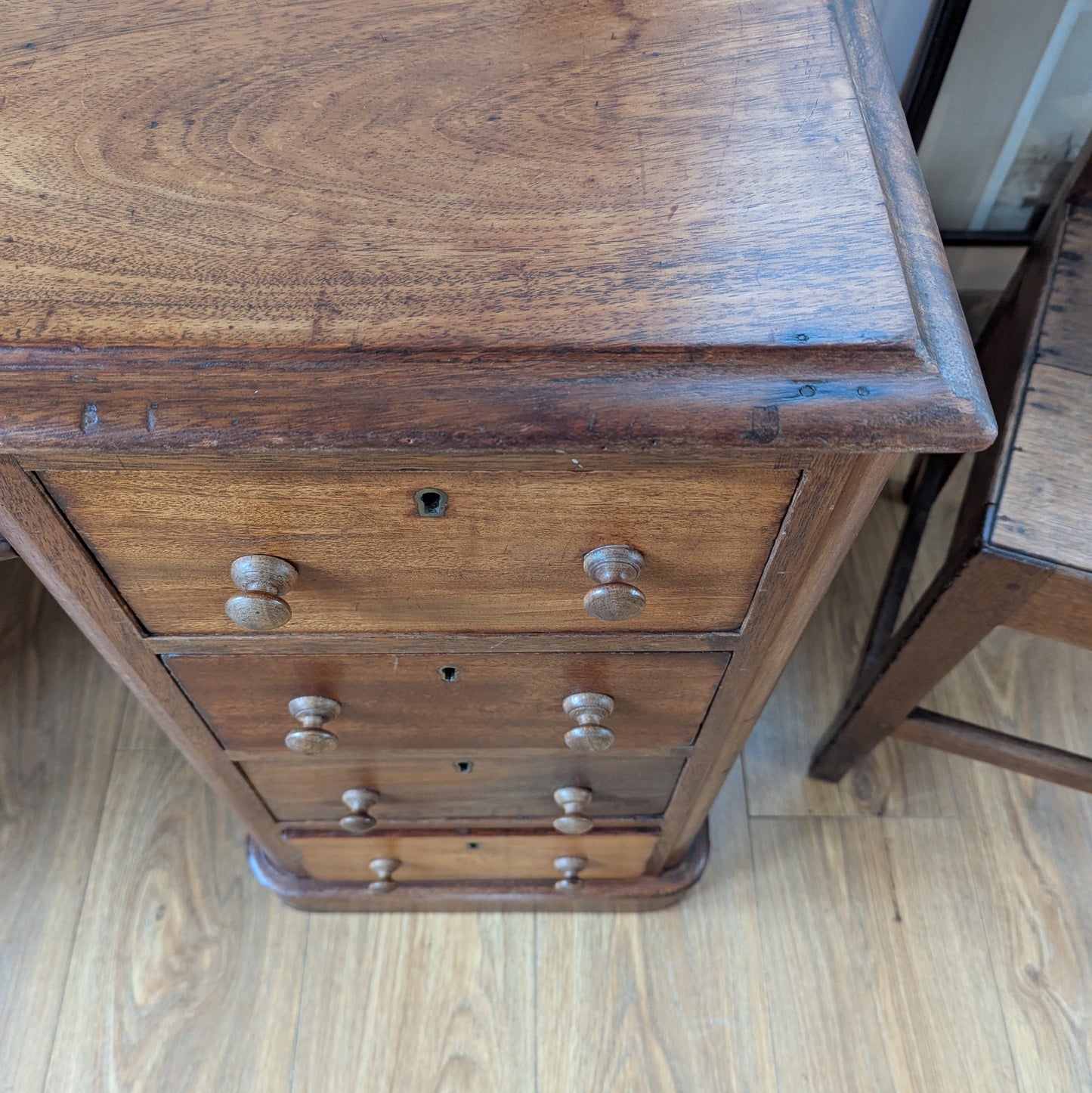 Small Antique Twin Pedestal Desk