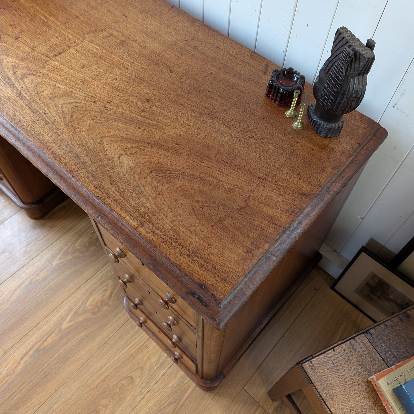 Small Antique Twin Pedestal Desk