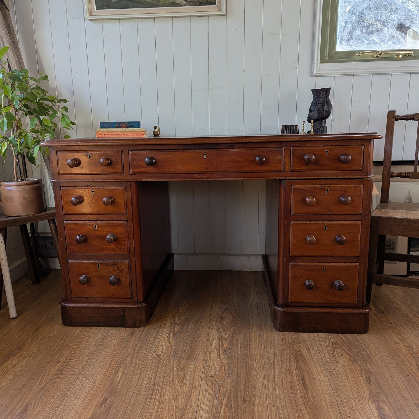 Victorian Twin Pedestal Desk