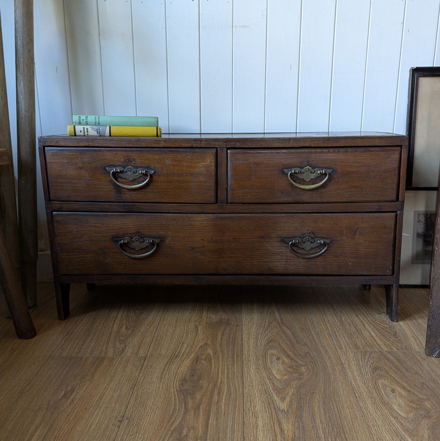 Small Antique Bench with Storage