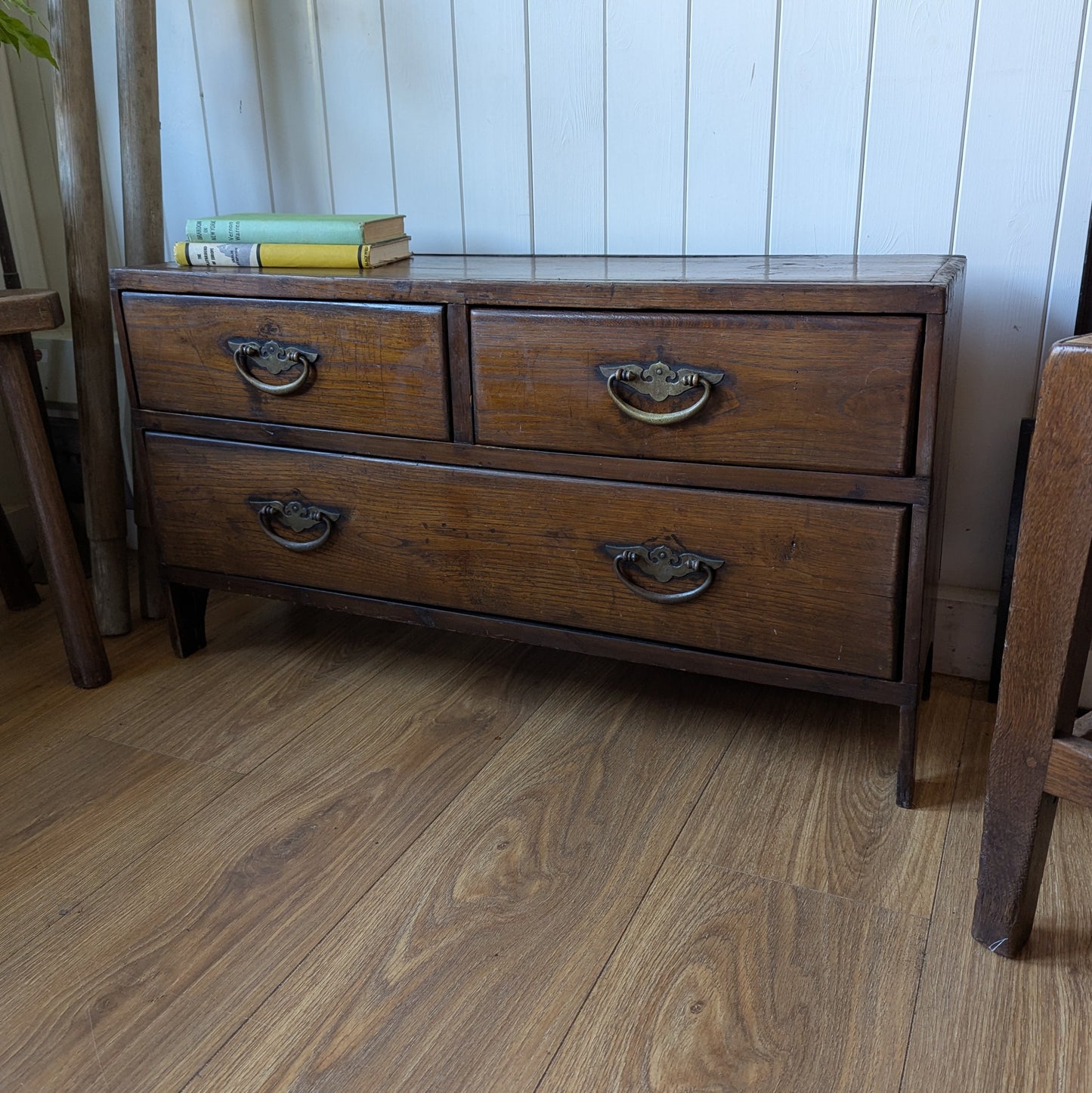 Small Antique Bench with Storage