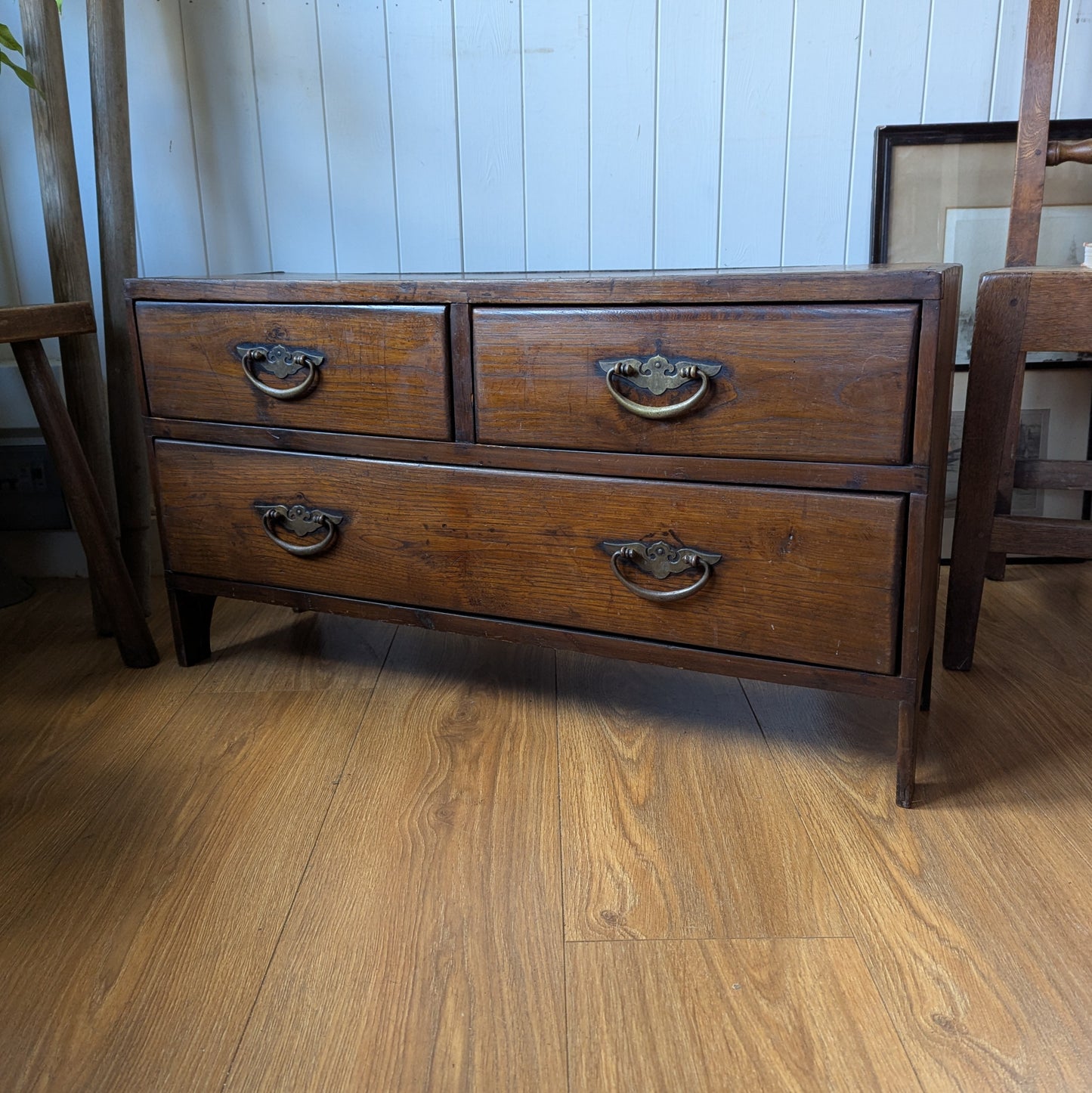 Small Antique Bench with Storage