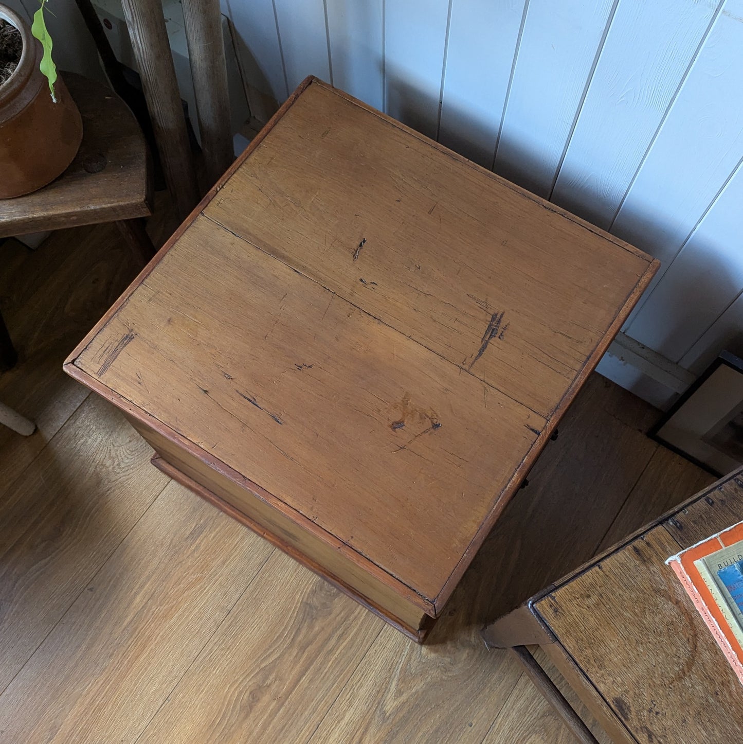 Small Antique Pine Trunk