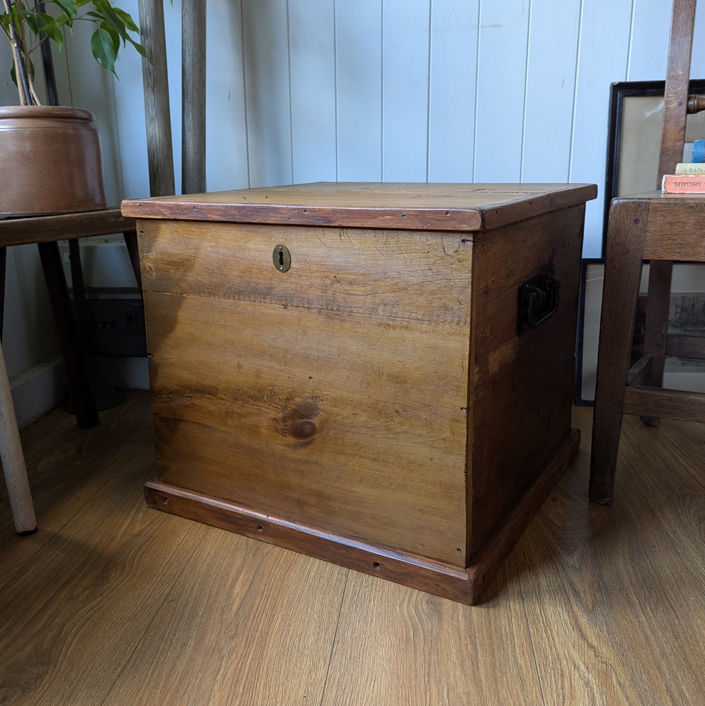 Small Antique Pine Trunk